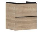 hansgrohe Xelu Q Waschtischunterschrank 54025670 580x605x475mm, 2 Schubladen, Eiche Natur, mattschwarz