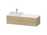 Duravit Happy D.2 Plus Waschtisch-Unterschrank HP4963L7171 160x55cm, für Konsole, 4 Schubkästen, für Möbelwaschtisch, links, mediterrane Eiche