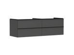 hansgrohe Xelu Q Waschtischunterschrank 54091670 1560x485x550mm, 4 Schubkästen, diamantgrau matt, mattschwarz