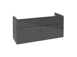 Villeroy&Boch Subway 2.0 XL Waschtischunterschrank A91610FP,128,7x59x44,9cm,Glossy Grey,Griff chrom