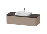 Duravit Happy D.2 Waschtisch-Unterschrank HP4942M7575 35,4 x 130 x 55 cm, 1 Auszug, für Aufsatzbecken, mitte, leinen