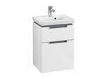 Villeroy & Boch Subway 2.0 Waschtisch-Unterschrank A90600DH 44x59x35,2cm, 2 Auszüge, Griff silbermatt, glossy white