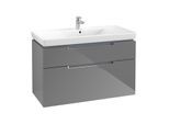 Villeroy & Boch Subway 2.0 Waschtisch-Unterschrank A91510FP 98,7x59x44,9cm, 2 Auszüge, Griff chrom, glossy grey