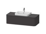 Duravit Happy D.2 Waschtisch-Unterschrank HP4942M8080 35,4 x 130 x 55 cm, 1 Auszug, für Aufsatzbecken, mitte, graphit supermatt