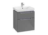Villeroy & Boch Subway 2.0 Waschtisch-Unterschrank A90800FP 53,7x59x42,3cm, 2 Auszüge, Griff silbermatt, glossy grey