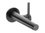 Keuco IXMO Waschtischarmatur 59516130101 Ausladung 165 mm, Schwarzchrom gebürstet, Wandmontage, runde Rosette