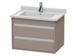 Duravit Ketho Waschtisch-Unterschrank KT664304343 65 x 45,5 cm, basalt matt, 2 Schubkästen, wandhängend