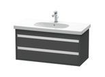 Duravit Ketho Waschtisch-Unterschrank KT664804949 100 x 45,5 cm, graphit matt, 2 Schubkästen, wandhängend
