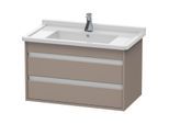 Duravit Ketho Waschtisch-Unterschrank KT664404343 80 x 45,5 cm, basalt matt, 2 Schubkästen, wandhängend