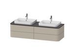 Duravit Happy D.2 Waschtisch-Unterschrank HP4974B6060 40,8 x 160 x 55 cm, 4 Schubkästen, für Aufsatzbecken, beidseitig, taupe seidenmatt