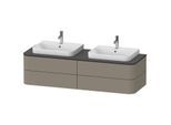 Duravit Happy D.2 Plus Waschtisch-Unterschrank HP4974B9292 160x55cm, für Konsole, 4 Schubkästen, für Aufsatzbecken, beidseitig, steingrau seidenmatt