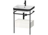 Duravit Happy D.2 Plus Möbelwaschtisch-Kombination HP4740O2222 57,5 x 49 cm, 1 Hahnloch, weiß hochglanz, mit Metallkonsole