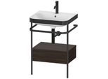 Duravit Happy D.2 Plus Möbelwaschtisch-Kombination HP4740O6969 57,5 x 49 cm, 1 Hahnloch, nussbaum gebürstet, mit Metallkonsole