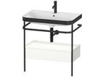 Duravit Happy D.2 Plus Möbelwaschtisch-Kombination HP4742O3636 77,5 x 49 cm, 1 Hahnloch, weiß seidenmatt, mit Metallkonsole