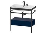 Duravit Happy D.2 Plus Möbelwaschtisch-Kombination HP4742E9898 77,5 x 49 cm, 2 Hahnlöcher, nachtblau seidenmatt, mit Metallkonsole