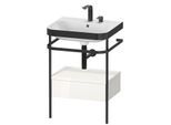 Duravit Happy D.2 Plus Möbelwaschtisch-Kombination HP4740E2222 57,5 x 49 cm, 2 Hahnlöcher, weiß hochglanz, mit Metallkonsole