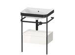 Duravit Happy D.2 Plus Möbelwaschtisch-Kombination HP4740N2222 57,5 x 49 cm, ohne Hahnloch, weiß hochglanz, mit Metallkonsole