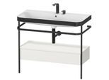 Duravit Happy D.2 Plus Möbelwaschtisch-Kombination HP4743E3939 97,5 x 49 cm, 2 Hahnlöcher, nordic weiß seidenmatt, mit Metallkonsole