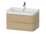 Duravit Happy D.2 Plus Möbelwaschtisch HP4347O7171 77,5 x 49 cm, 1 Hahnloch, mediterrane Eiche, 2 Schubkästen