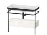Duravit Happy D.2 Plus Möbelwaschtisch-Kombination HP4743N2222 97,5 x 49 cm, ohne Hahnloch, weiß hochglanz, mit Metallkonsole