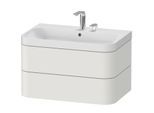 Duravit Happy D.2 Plus Möbelwaschtisch HP4347E3939 77,5 x 49 cm, 2 Hahnlöcher, nordic weiß seidenmatt, 2 Schubkästen