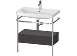 Duravit Happy D.2 Plus Möbelwaschtisch-Kombination HP4842O8080 77,5 x 49 cm, 1 Hahnloch, graphit supermatt, mit Metallkonsole