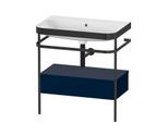 Duravit Happy D.2 Plus Möbelwaschtisch-Kombination HP4742N9898 77,5 x 49 cm, ohne Hahnloch, nachtblau seidenmatt, mit Metallkonsole