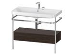 Duravit Happy D.2 Plus Möbelwaschtisch-Kombination HP4843E6969 97,5 x 49 cm, 2 Hahnlöcher, nussbaum gebürstet, mit Metallkonsole