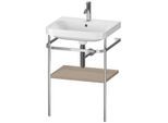 Duravit Happy D.2 Plus Möbelwaschtisch-Kombination HP4835O7575 57,5 x 49 cm, 1 Hahnloch, leinen, mit Metallkonsole