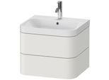 Duravit Happy D.2 Plus Möbelwaschtisch HP4345O3939 57,5 x 49 cm, 1 Hahnloch, nordic weiß seidenmatt, 2 Schubkästen