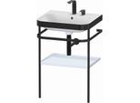 Duravit Happy D.2 Plus Möbelwaschtisch-Kombination HP4735E9797 57,5 x 49 cm, 2 Hahnlöcher, lichtblau seidenmatt, mit Metallkonsole