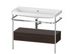 Duravit Happy D.2 Plus Möbelwaschtisch-Kombination HP4843N6969 97,5 x 49 cm, ohne Hahnloch, nussbaum gebürstet, mit Metallkonsole