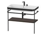 Duravit Happy D.2 Plus Möbelwaschtisch-Kombination HP4738E6969 97,5 x 49 cm, 2 Hahnlöcher, nussbaum gebürstet, mit Metallkonsole
