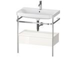 Duravit Happy D.2 Plus Möbelwaschtisch-Kombination HP4842O2222 77,5 x 49 cm, 1 Hahnloch, weiß hochglanz, mit Metallkonsole