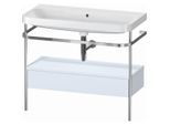 Duravit Happy D.2 Plus Möbelwaschtisch-Kombination HP4843N9797 97,5 x 49 cm, ohne Hahnloch, lichtblau seidenmatt, mit Metallkonsole