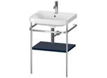 Duravit Happy D.2 Plus Möbelwaschtisch-Kombination HP4835O9898 57,5 x 49 cm, 1 Hahnloch, nachtblau seidenmatt, mit Metallkonsole