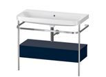 Duravit Happy D.2 Plus Möbelwaschtisch-Kombination HP4843N9898 97,5 x 49 cm, ohne Hahnloch, nachtblau seidenmatt, mit Metallkonsole