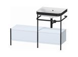 Duravit Happy D.2 Plus Möbelwaschtisch-Kombination HP4755N9797 120x49cm, mit Metallkonsole, ohne Hahnloch, lichtblau seidenmatt