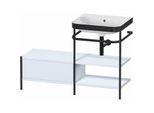 Duravit Happy D.2 Plus Möbelwaschtisch-Kombination HP4745N9797 120 x 49 cm, ohne Hahnloch, lichtblau seidenmatt, mit Metallkonsole