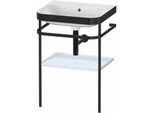 Duravit Happy D.2 Plus Möbelwaschtisch-Kombination HP4735N9797 57,5 x 49 cm, ohne Hahnloch, lichtblau seidenmatt, mit Metallkonsole
