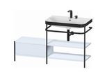 Duravit Happy D.2 Plus Möbelwaschtisch-Kombination HP4747E9797 140 x 49 cm, 2 Hahnlöcher, lichtblau seidenmatt, mit Metallkonsole