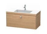 Duravit Brioso c-bonded Waschtisch mit Unterbau BR4602O1052, 100x48cm Europ. Eiche/Chrom, 1 Hahnl.