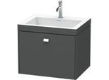 Duravit Brioso c-bonded Waschtisch mit Unterbau BR4600O1049, 60x48 cm Graphit Matt/Chrom, 1 Hahnl.