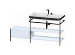 Duravit Happy D.2 Plus Möbelwaschtisch-Kombination HP4748E9797 160 x 49 cm, 2 Hahnlöcher, lichtblau seidenmatt, mit Metallkonsole