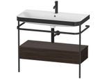 Duravit Happy D.2 Plus Möbelwaschtisch-Kombination HP4743O6969 97,5 x 49 cm, 1 Hahnloch, nussbaum gebürstet, mit Metallkonsole