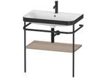 Duravit Happy D.2 Plus Möbelwaschtisch-Kombination HP4737O7575 77,5 x 49 cm, 1 Hahnloch, leinen, mit Metallkonsole