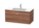 Duravit Brioso c-bonded Waschtischunterschrankset BR4602O1079 100 x 48 cm, chrom/Nussbaum natur, 1 Hahnloch