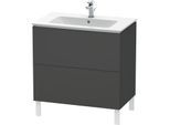 Duravit L-Cube Waschtisch-Unterschrank LC662604949 82 x 48,1 cm, graphit matt, 2 Auszüge, stehend