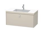 Duravit Brioso c-bonded Waschtisch mit Unterbau BR4602O1091, 100x48cm, Taupe/Chrom, 1 Hahnloch