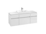 Villeroy & Boch Legato Waschtischunterschrank B685L0DH 140x55x50cm, mit LED-Beleuchtung, Glossy White